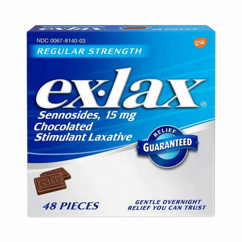 Novartis Consm Hlth Inc, Ex-Lax Chocolated Stimulant Laxative Pieces Regular Strength, Box Of 1
