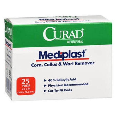Curad, Mediplast Corn Callus & Wart Remover, 2 inches x 3 inches, 25 Each