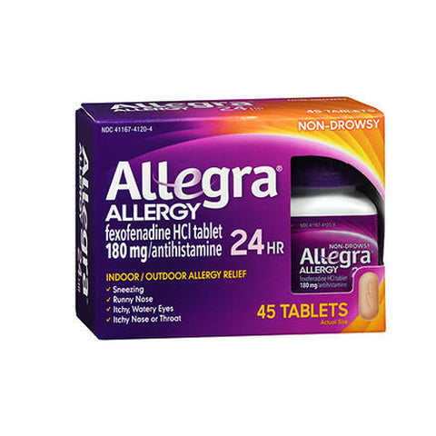 Allegra, Adult Allergy Tablets 24 Hour, 180 mg, 45 tabs