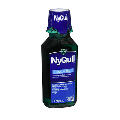 Vicks, Cold And Flu Nighttime Relief Liquid Original Flavor, 8 Oz