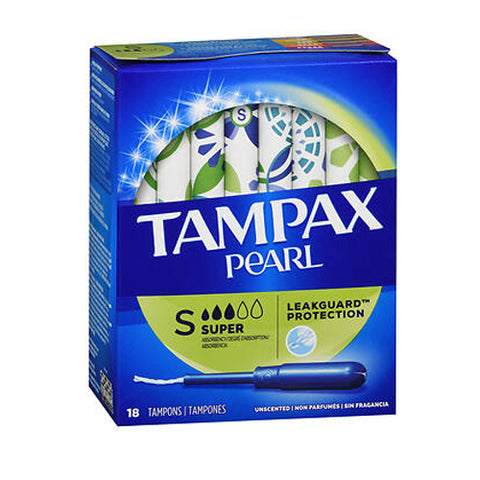 Tampax, Pearl Tampons With Plastic Applicators Super Absorbency, Unscented 18 each