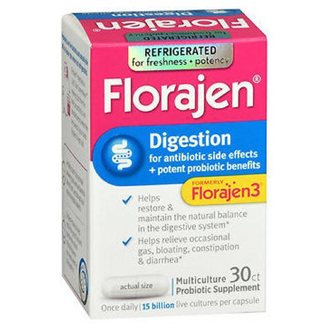 Florajen, Florajen3 Digestion Supplement, 30 Caps