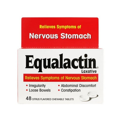 Equalactin, Chewable Tablets Relieves Symptoms Of Nervous Stomach, 48 tabs