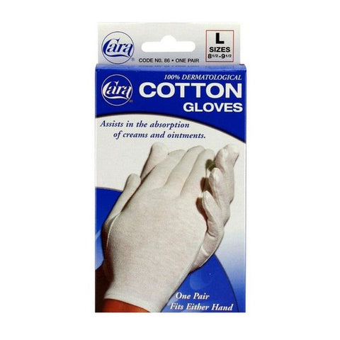 Cara, Dermatological Cotton Gloves Men, Large 1 pair