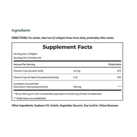 Nature's Bounty, Cranberry Equivalent with Vitamin C Softgels, 120 Softgels