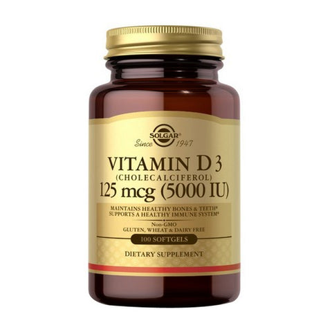 Solgar, Vitamin D3 (Cholecalciferol), 5000 IU, 100 S Gels