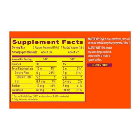 Metamucil, Psyllium 4-In-1 Fiber Sugar Free Orange Smooth Powder, 23.3 Oz