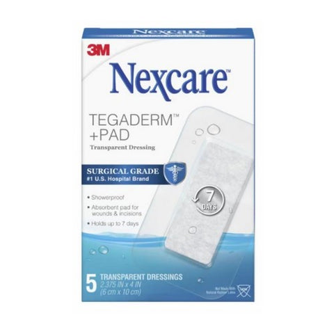 Nexcare, Tegaderm + Pad Transparent Dressings, 5 Each