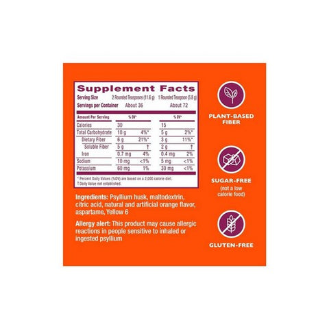 Metamucil, Smooth Texture Sugar Free Orange, 72 each