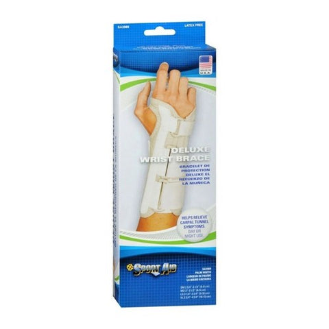Sport Aid, Sportaid Wrist Brace Deluxe Left, Beige Large 1 each