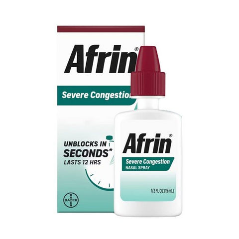 Afrin, No Drip Pump Mist Severe Congestion, 0.5 oz