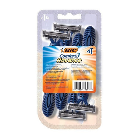 Bic, Comfort 3 Advance Shavers For Men, 4 each