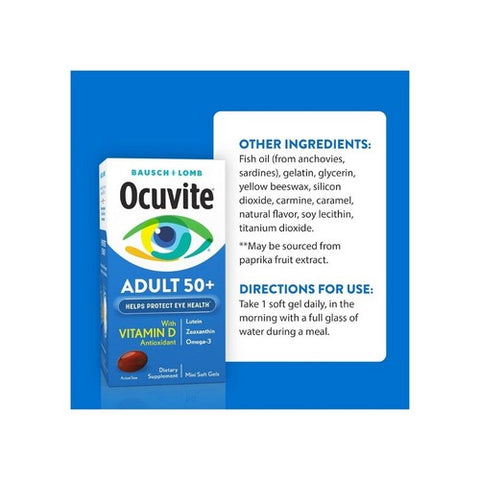 Bausch + Lomb, Bausch & Lomb Ocuvite Adult 50+ Soft Gels, Count of 1