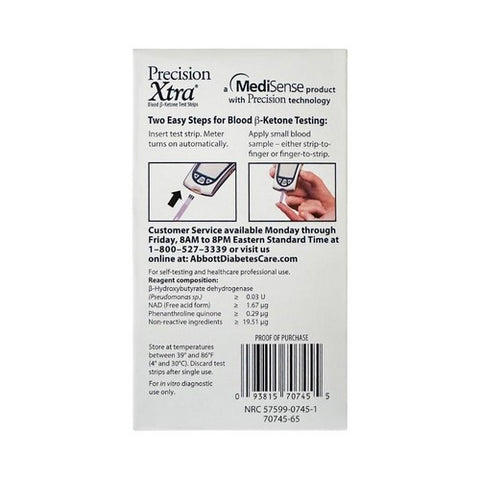 Precision Xtra, Blood B-Ketone Test Strips, Box Of 10