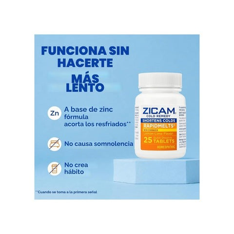 Zicam, Cold Remedy Rapidmelts With Echinacea Lemon-Lime, lemon-lime flavor 25 tabs