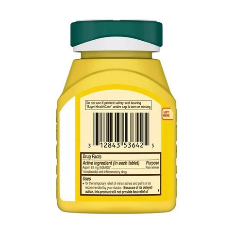 Bayer, Baby Aspirin Regimen Low Dose, 300 tabs