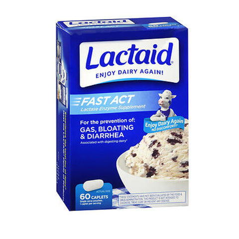 Tylenol, Lactaid Fast Action Caplets, 60 caplets