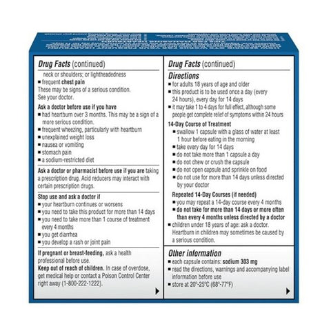 Zegerid Otc, Acid Reducer Capsules To Treat Frequent Heartburn, 14 caps