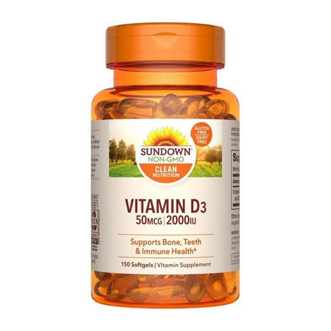 Sundown Naturals, Vitamin D3, 2000 IU, 150 Count