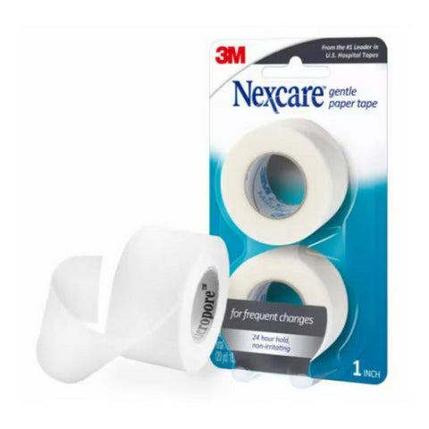 Nexcare, Gentle Paper Carded First Aid Tape, 1 in x 10 yds 2 each
