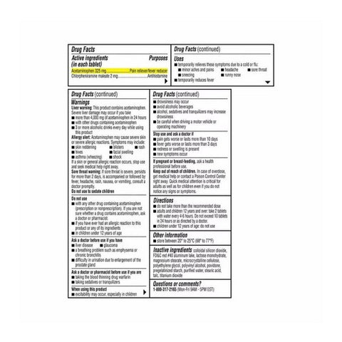 Afrin, Coricidin Hbp Cold/Flu Tabs, 10 tabs