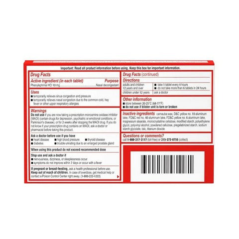 Sudafed Pe, Nasal Decongestant Maximum Strength, 24 Tab