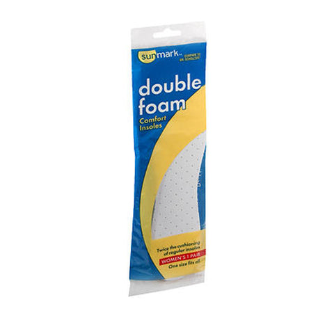 Sunmark, Double Foam Comfort Insoles Womens, 1 each