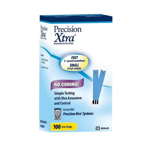 Precision Xtra, Blood Glucose Test Strips, 100 each