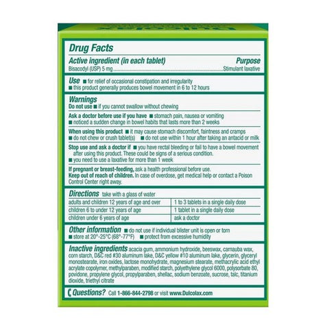Dulcolax, Overnight Laxative, 100 Coated Tablets