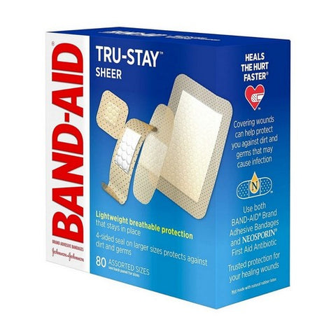 Band-Aid, Sheer Strips Assorted, 80 each