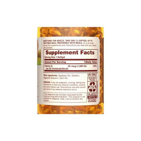 Sundown Naturals, Sundown Naturals High Potency Vitamin D3, 1000 IU, 100 caps
