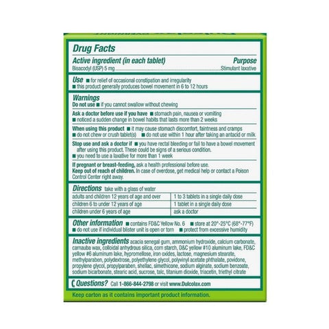 Dulcolax, Overnight Laxative, 50 tabs