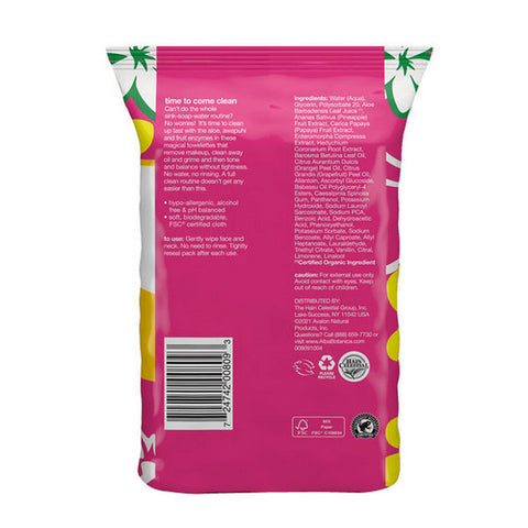 Alba Botanica, Hawaiian 3-In-1 Towelettes Pineapple Enzyme, 25 Count (Wet Towelettes)