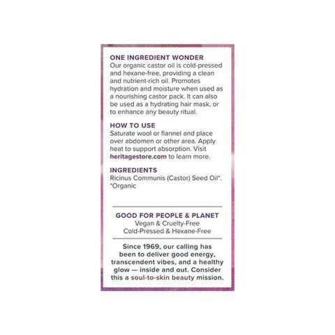 Heritage Store, Castor Oil Organic, 32 OZ