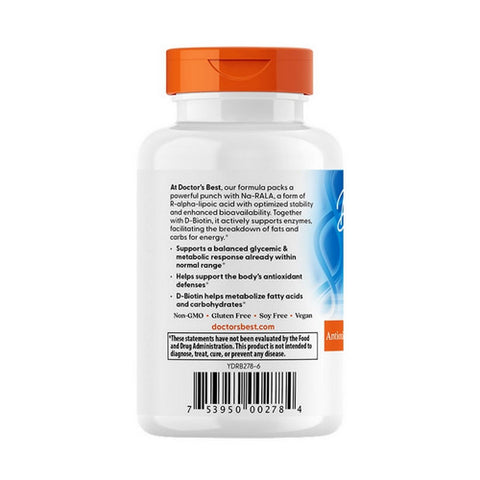 Doctors Best, Stabilized R-Lipoic Acid, 200 mg, 60 Veggie Caps