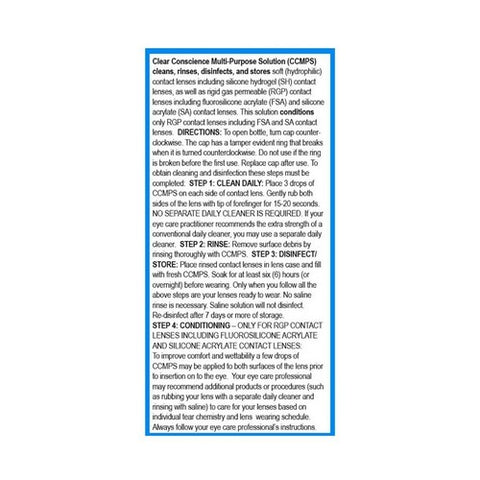 Clear Conscience, Multi-Purpose Contact Lens Solution, 3 fl oz