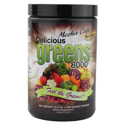 Greens World Inc, Delicious Greens 8000, Mocha Cafe Flavor 10.6 oz