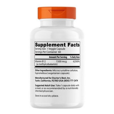 Doctors Best, Fully Active B12, 1500 Mcg, 60 Veggie Caps