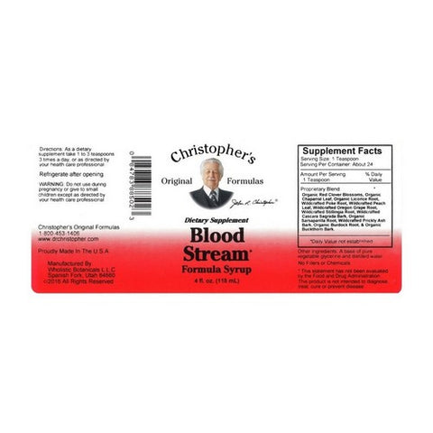 Dr. Christophers Formulas, Blood Stream Formula Syrup, 4 oz