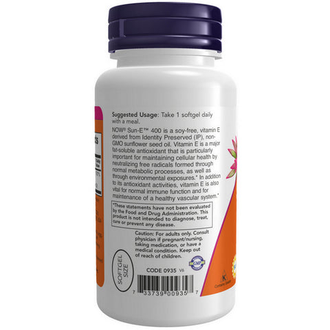 Now Foods, Sun-E 400, 60 sgels