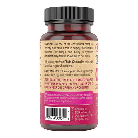 Deva Vegan Vitamins, Vegan Ceramide Skin Support, 60 TABS