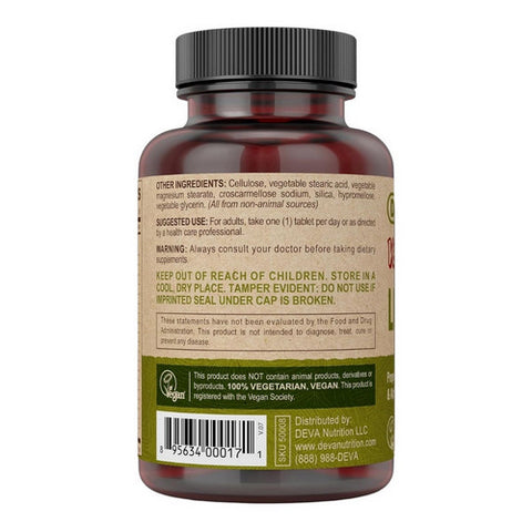 Deva Vegan Vitamins, Vegan Liver Support, 675 Mg, 90 Tabs