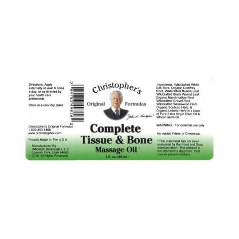 Dr. Christophers Formulas, Complete Tissue and Bone Massage Oil, 2 OZ