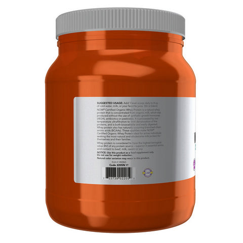 Now Foods, Organic Whey Protein, Natural Unflavored 1 LB