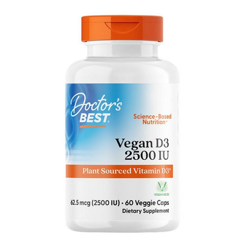Doctors Best, Vegan D3, 2500 IU, 60 Veggie Caps