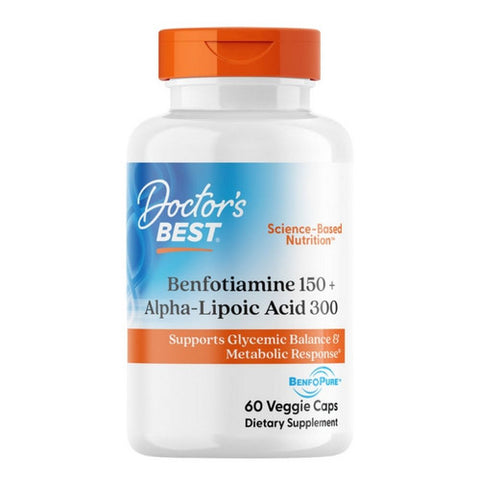 Doctors Best, Benfotiamine 150 + Alpha-Lipoic Acid 300, 60 Vcaps