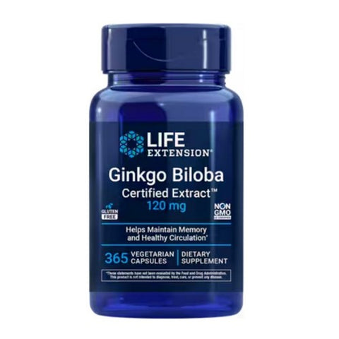 Life Extension, Ginkgo Biloba Certified Extract, 120 mg, 365 Caps