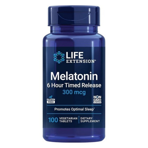 Life Extension, Melatonin 6 Hour Timed Release, 300 mcg, 100 Vcaps