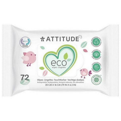 Attitude, Baby Wet Wipes, 72 Count