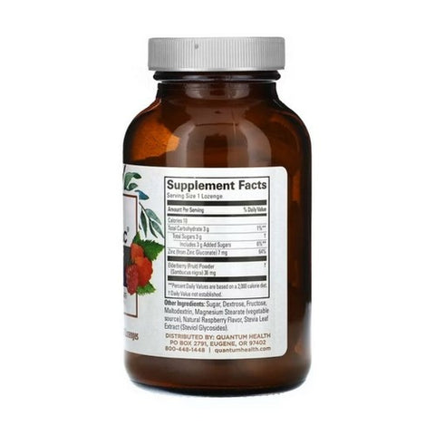 Quantum Health, Zinc Elderberry Lozenges, Raspberry 60 Loz